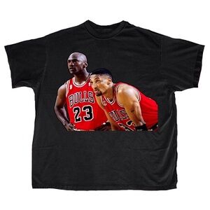 Vintage 90s Chicago Bulls MJ Pippen Basketball T Shirt Men’s Large NBA Tee